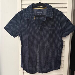Denim & Flower Navy Polka Dot Button Down Shirt